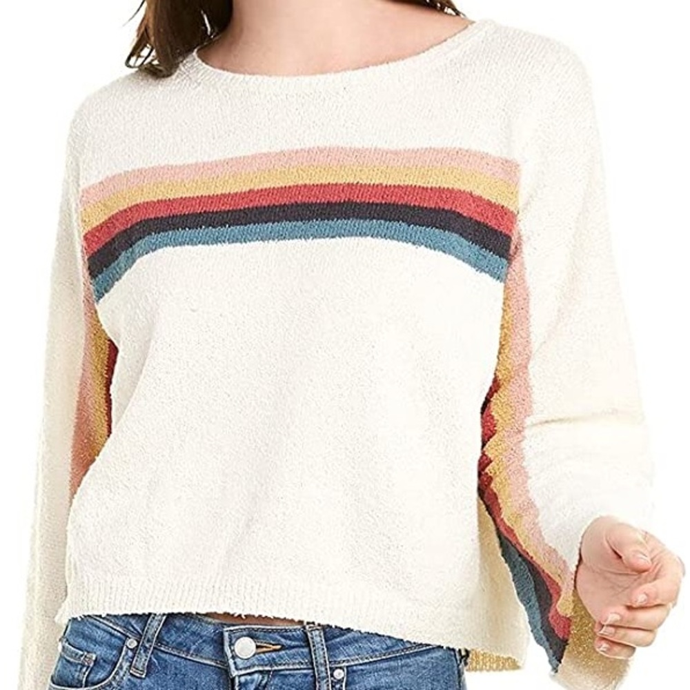 Anthropologie Women’s Emery Cotton Worn Boucle Sweater